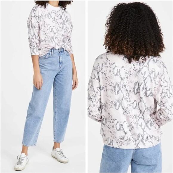 Sundry Python Snake Print Sweater Pullover Sweatshirt Colorful Pink Gray XL NWT - Picture 13 of 13